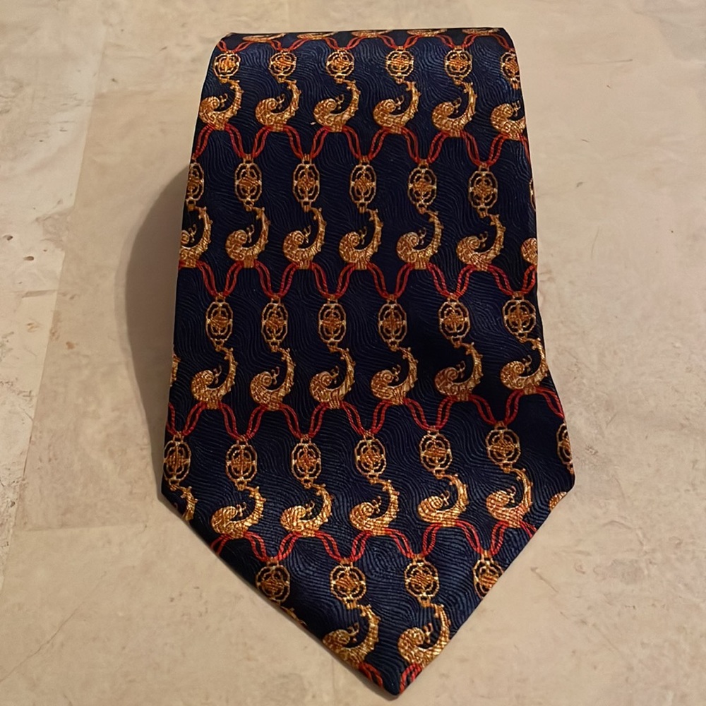 Dormeuil Tie, Multicolors: Blue, Red & Brown/Tan